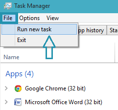 task manager run new task