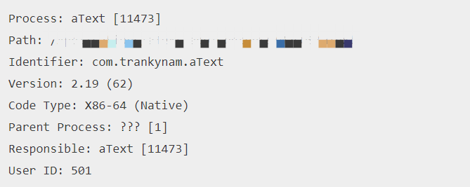 the app which crashed