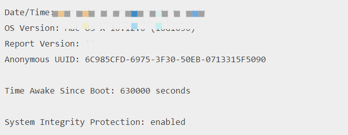 the time of the crash