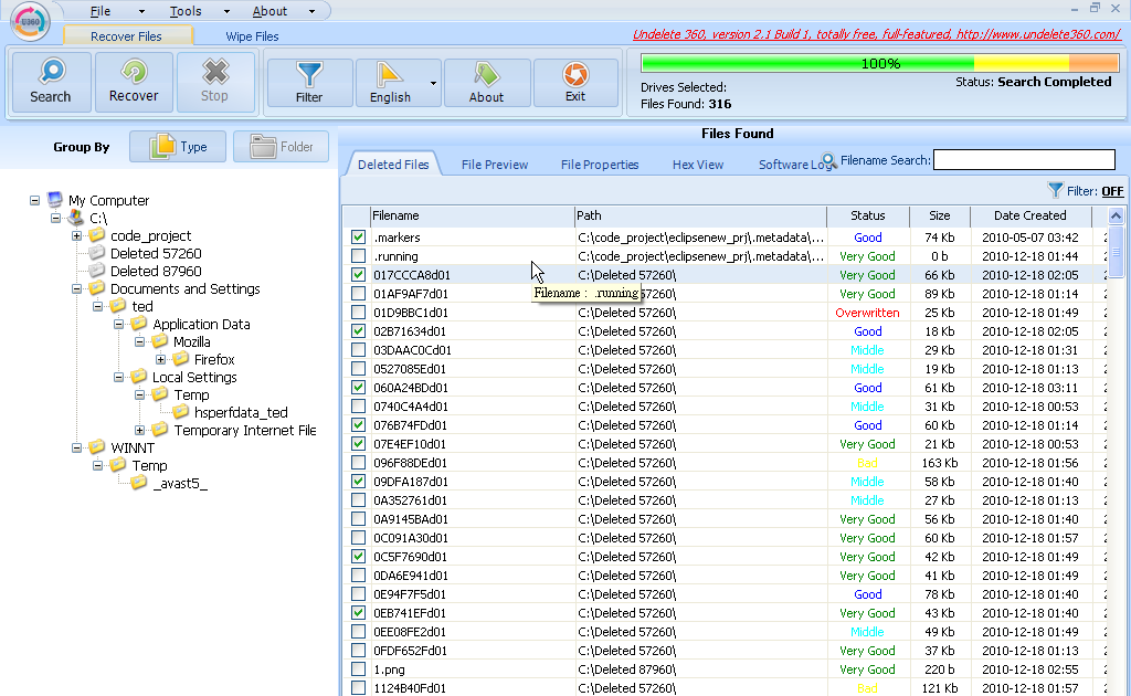 undelete 360 data recovery