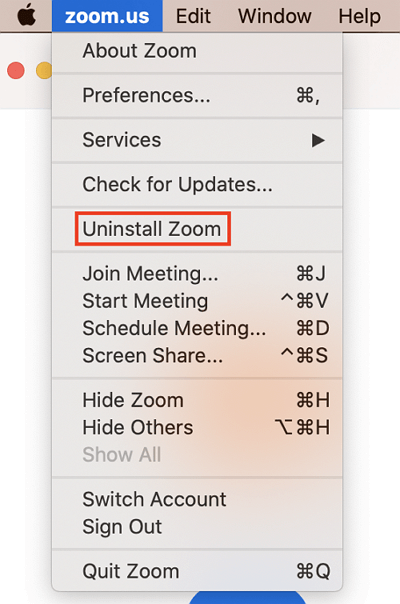 uninstall zoom zoomus