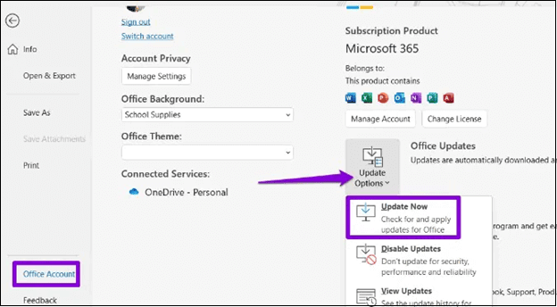 Update the MS Outlook tools fix outlook not showing attachments