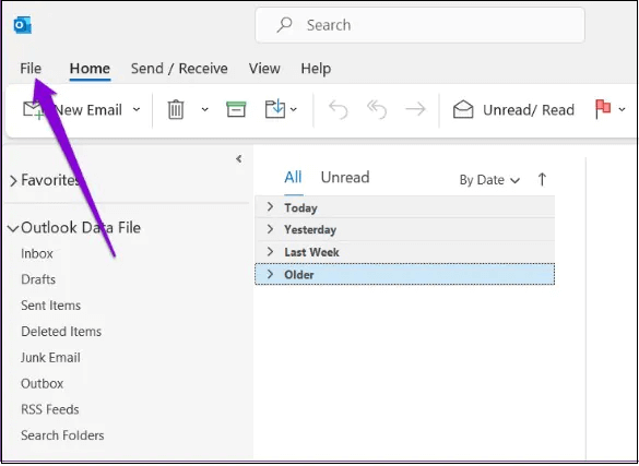 Update the MS Outlook