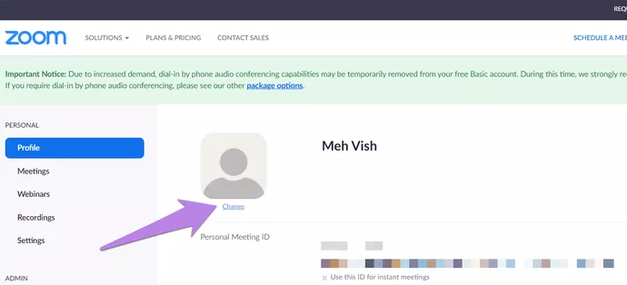 zoom change my picture change