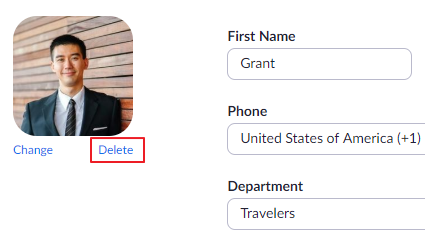 zoom delete profile picture
